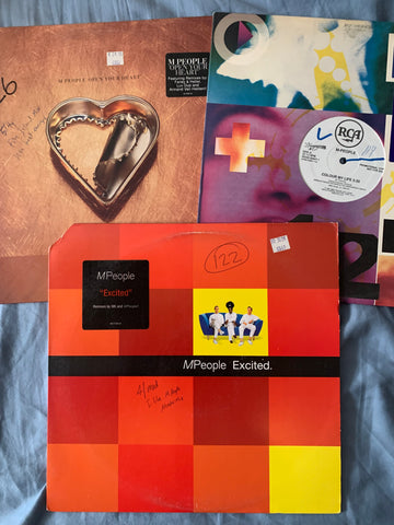 M PEOPLE - set of 3 remix 12" (Excited, Open Your Heart, Colour My Life) used vinyl