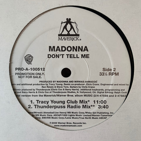 Madonna - Don't Tell Me (PROMO 12" LP VINYL )