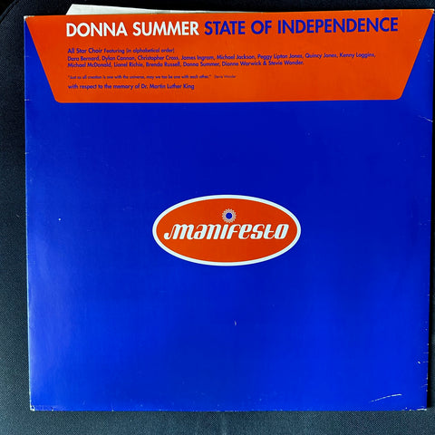 Donna Summer -- State Of Independence (IMPORT) 12" LP '96 Vinyl - Used