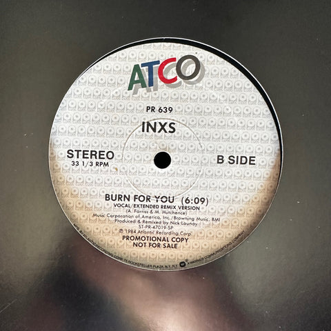 INXS -- Burn For You 12" Remix  (PROMO) LP Vinyl - Used