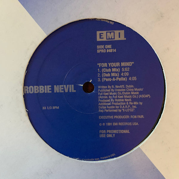 Robbie Nevil - For Your Mind (1991) 12" Remix vinyl promo -