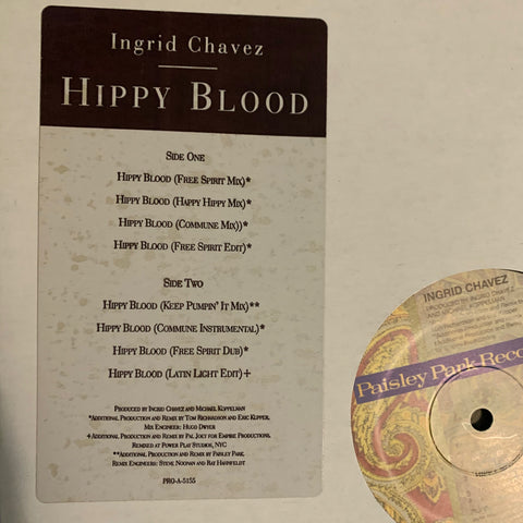Ingrid Chavez - Hippy Blood Promo remix 12" Vinyl -- Used