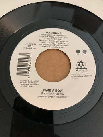 Madonna - Take A Bow 45 record - Used