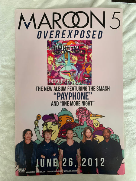 Maroon 5 Promo poster 11x17  "Overexposed"