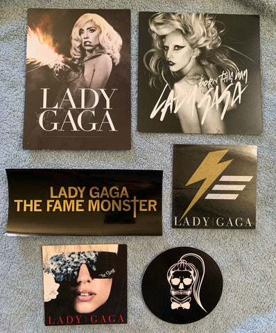 Lady GaGa - 6 official promotional 3 stickers / 3 promo cards
