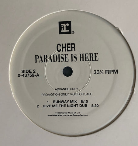 Cher - Paradise Is Her PROMO 12" LP Vinyl - Used