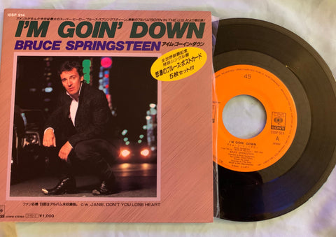 Bruce Springsteen - I'm Goin' Down 7" Japan record + 5 postcards -