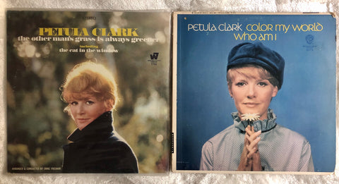Petula Clark 2 LP Vinyl Used LOT - "Color my World Who Am I" "Other Man's Grass is Always Greener"