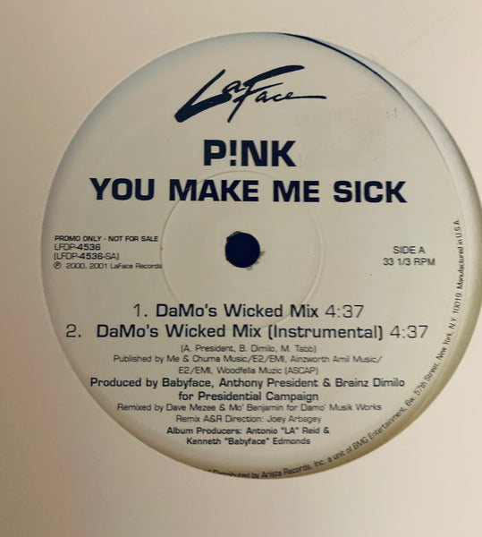 P!NK - You Make Me Sick (DeMo's Mixes) LP Vinyl 12" promo