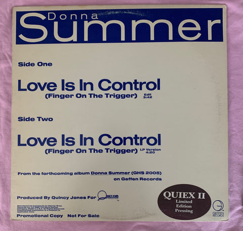 Donna Summer - "Love Is In Control"  12"  PROMO LP Vinyl - used