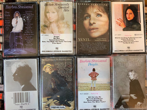 Barbra Streisand - 8 original cassettes tapes - used
