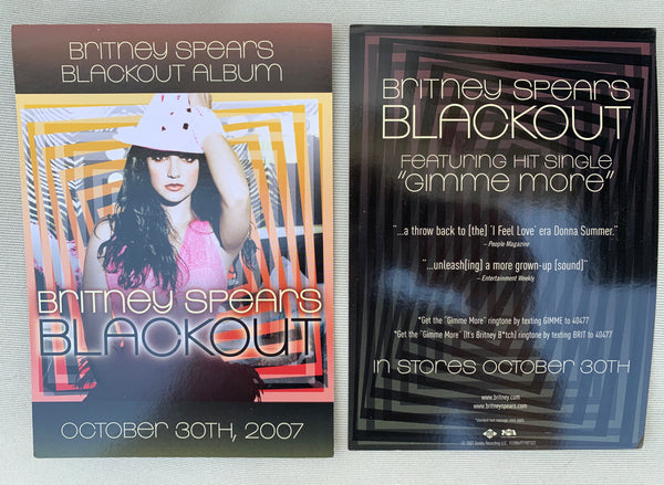 Britney Spears - BLACKOUT (Promotional 5x7 Double Sided glossy card) - PROMO