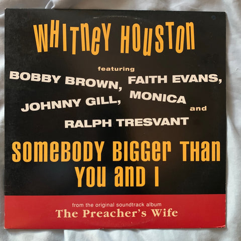 Whitney Houston   - "Somebody Bigger Than You and I "  (US 12" PROMO LP VINYL) - Used