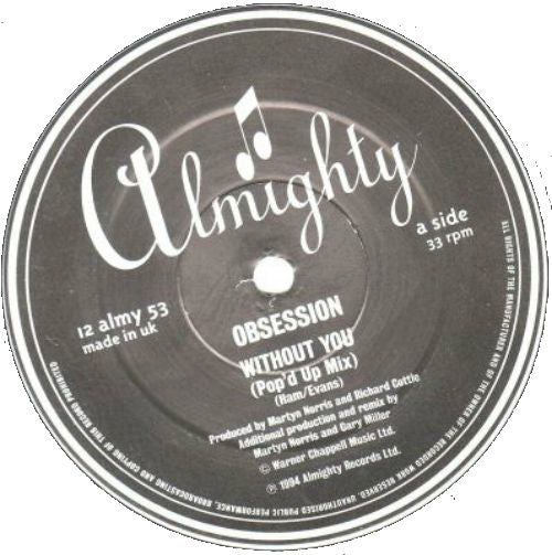 Almighty - Obsession "Without You / State of the Nation / Cloudburst" 12" LP vinyl
