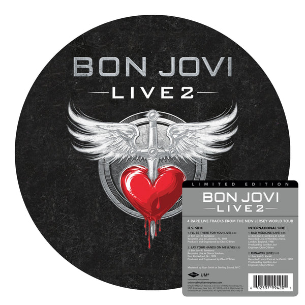 Bon Jovi - LIVE 2 Limited Edition 10" Vinyl Picture Disc